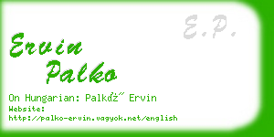 ervin palko business card